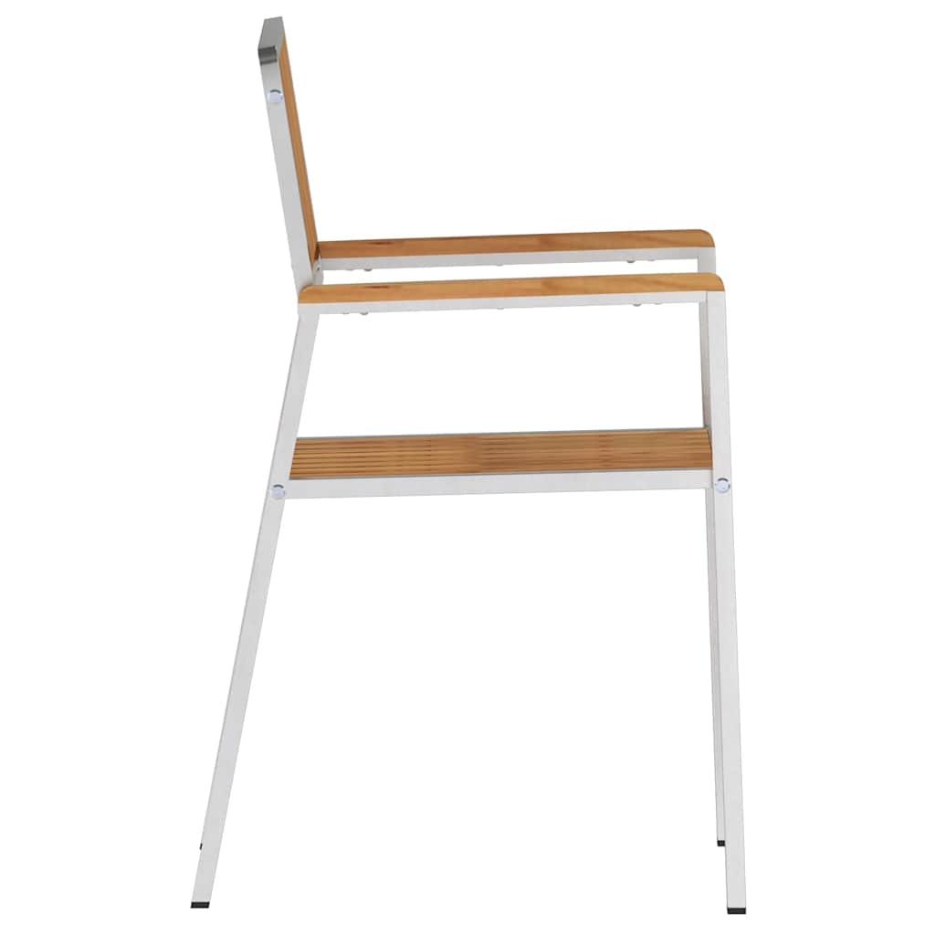Καρέκλα Κήπου 2 pcs Καφέ 56 x 54,5 x 87 εκ. Στερεό Ξύλο Τίκ