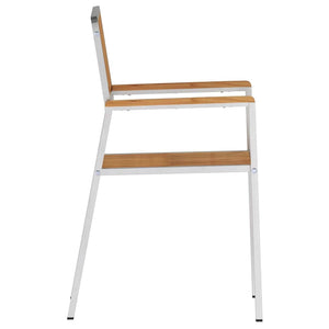Καρέκλα Κήπου 4 pcs Καφέ 56 x 54,5 x 87 εκ. Στερεό Ξύλο Τίκ - Pakobazaar
