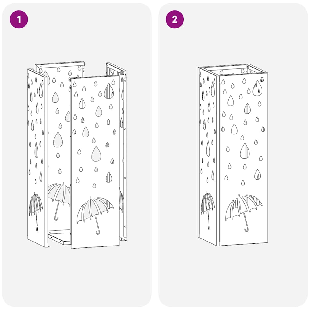 Σχέδιο & βάση αποθήκευσης Μαύρο 15,5 x 15,5 x 49 εκ Μέταλλο - Pakobazaar