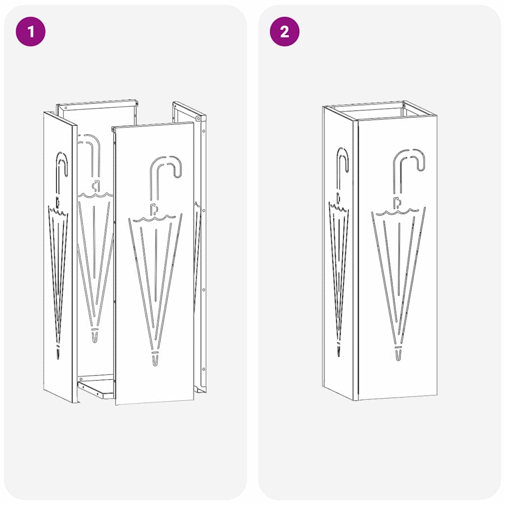 Σχέδιο & βάση αποθήκευσης Ανθρακί 15,5 x 15,5 x 49 εκ Μέταλλο