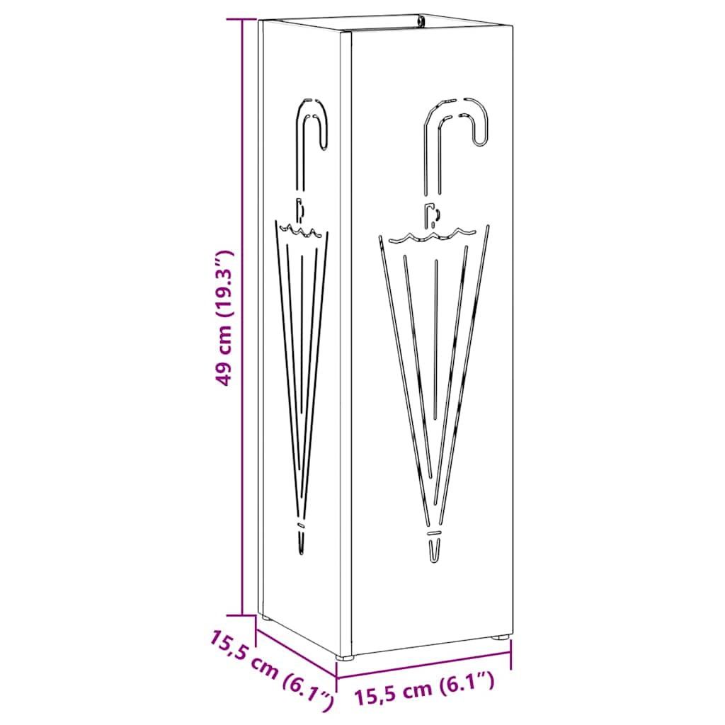 Σχέδιο & βάση αποθήκευσης Ανθρακί 15,5 x 15,5 x 49 εκ Μέταλλο