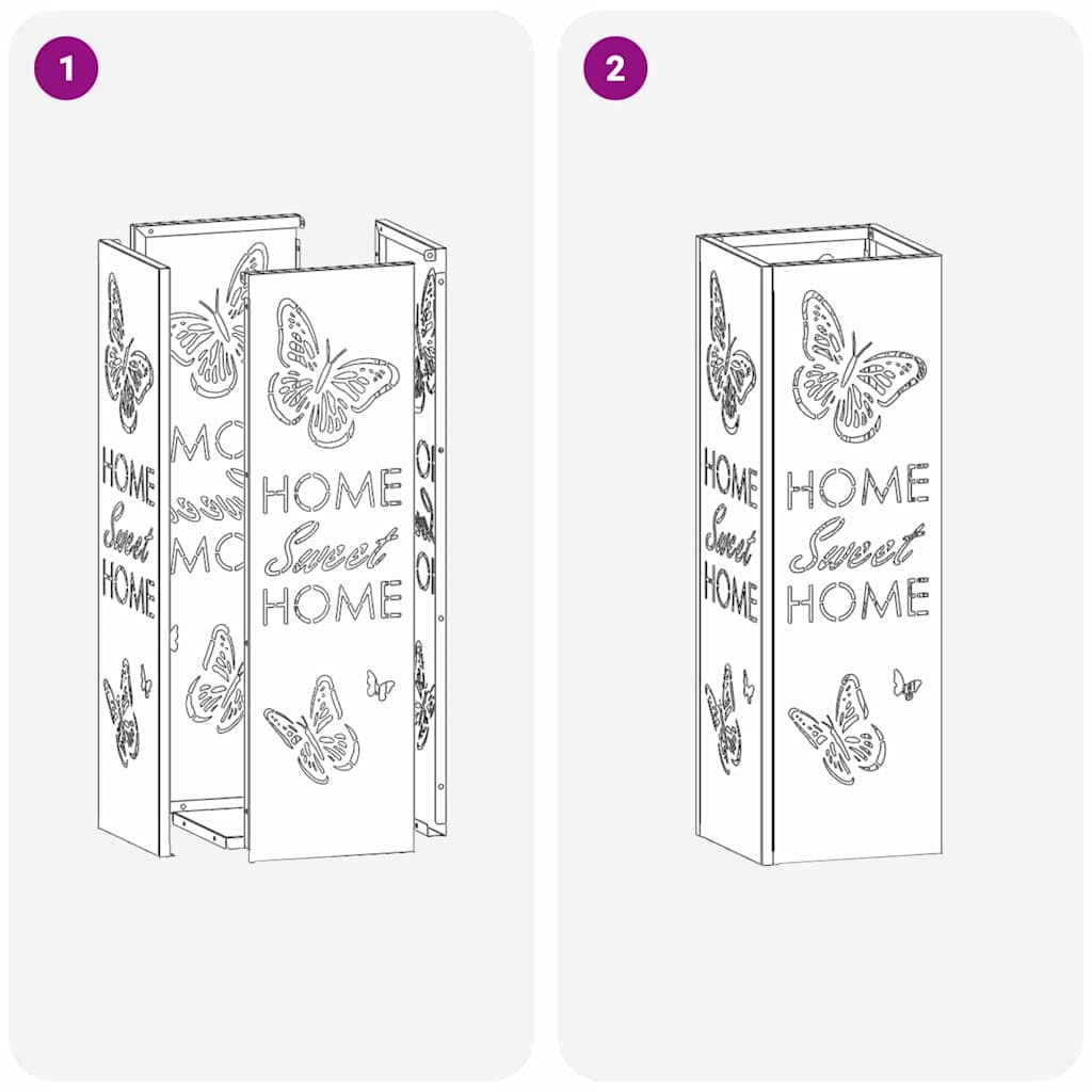 Σχέδιο & βάση αποθήκευσης Μαύρο 15,5 x 15,5 x 49 εκ Μέταλλο