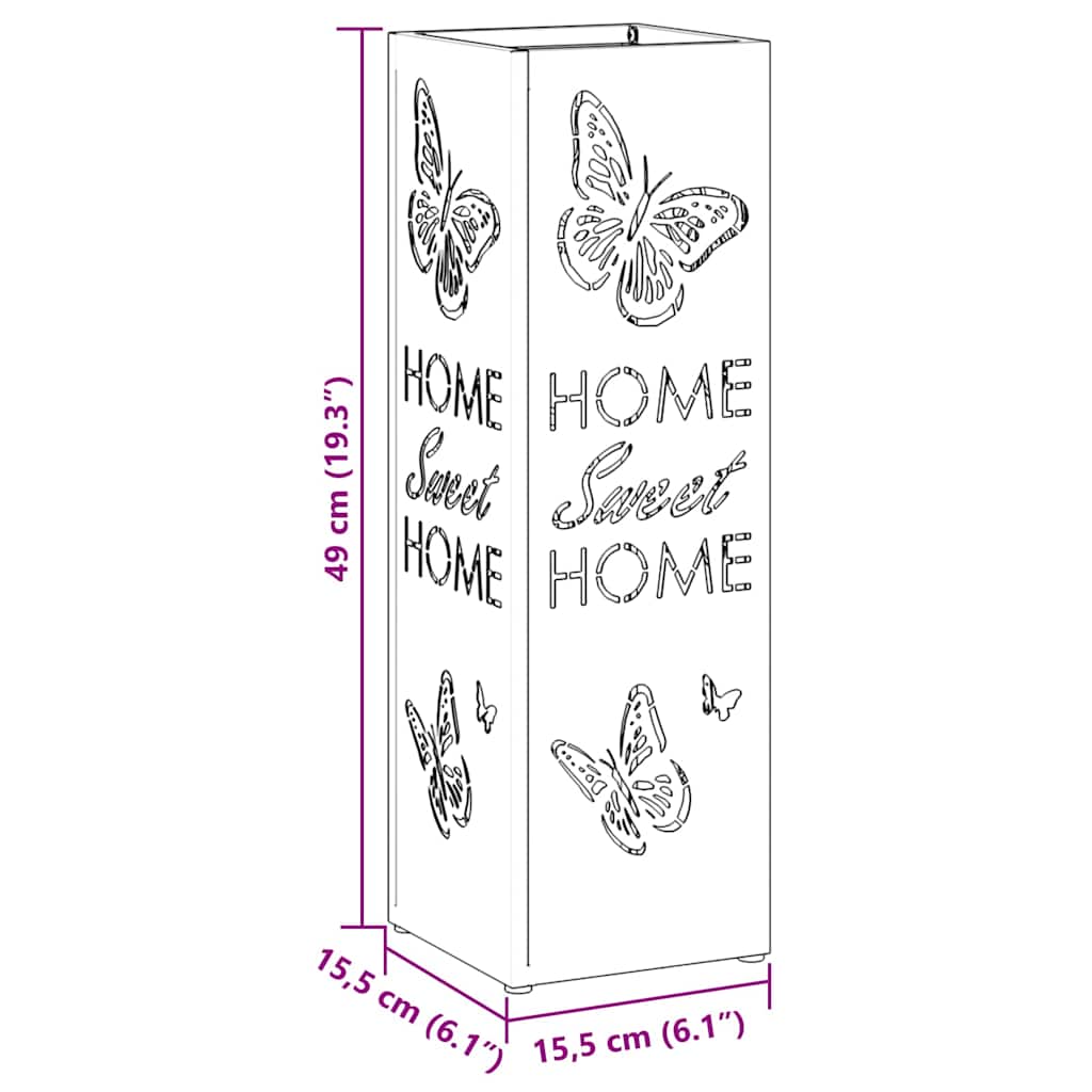 Σχέδιο & βάση αποθήκευσης Μαύρο 15,5 x 15,5 x 49 εκ Μέταλλο