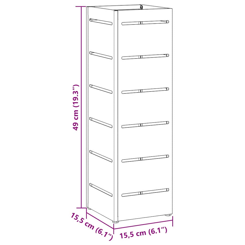 Σχέδιο & βάση αποθήκευσης Μουσταρδί 15,5 x 15,5 x 49 εκ Μέταλλο