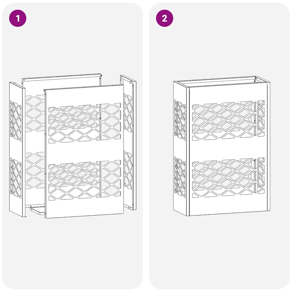 Σχέδιο & βάση αποθήκευσης Ανθρακί 28 x 12 x 41 εκ Ατσάλι - Pakobazaar