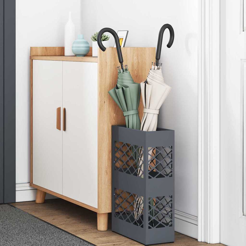 Σχέδιο & βάση αποθήκευσης Ανθρακί 28 x 12 x 41 εκ Ατσάλι - Pakobazaar