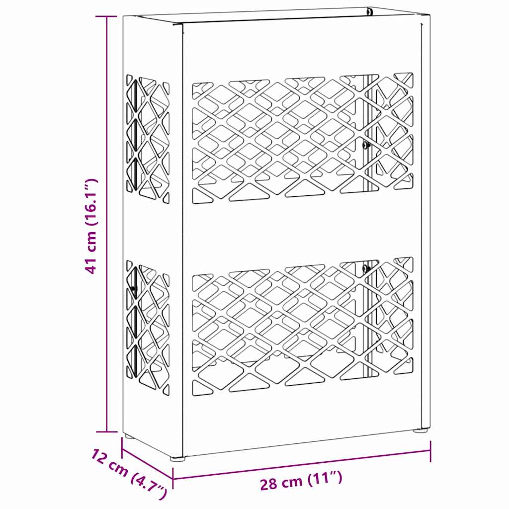 Σχέδιο & βάση αποθήκευσης Ανθρακί 28 x 12 x 41 εκ Ατσάλι - Pakobazaar