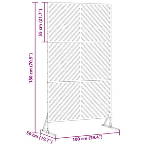 Οθόνη Ιδιωτικότητας Λευκό 100 x 50 x 180 εκ. Ατσάλι - Pakobazaar