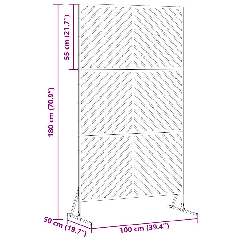 Οθόνη Ιδιωτικότητας Γκρι 100 x 50 x 180 εκ. Ατσάλι - Pakobazaar