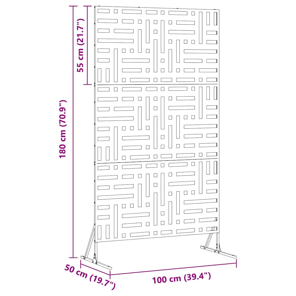 Οθόνη Ιδιωτικότητας Λευκό 100 x 50 x 180 εκ. Ατσάλι - Pakobazaar
