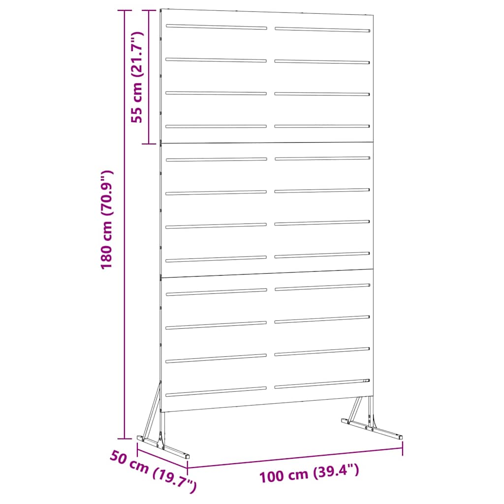 Οθόνη Ιδιωτικότητας Γκρι 100 x 50 x 180 εκ. Ατσάλι - Pakobazaar