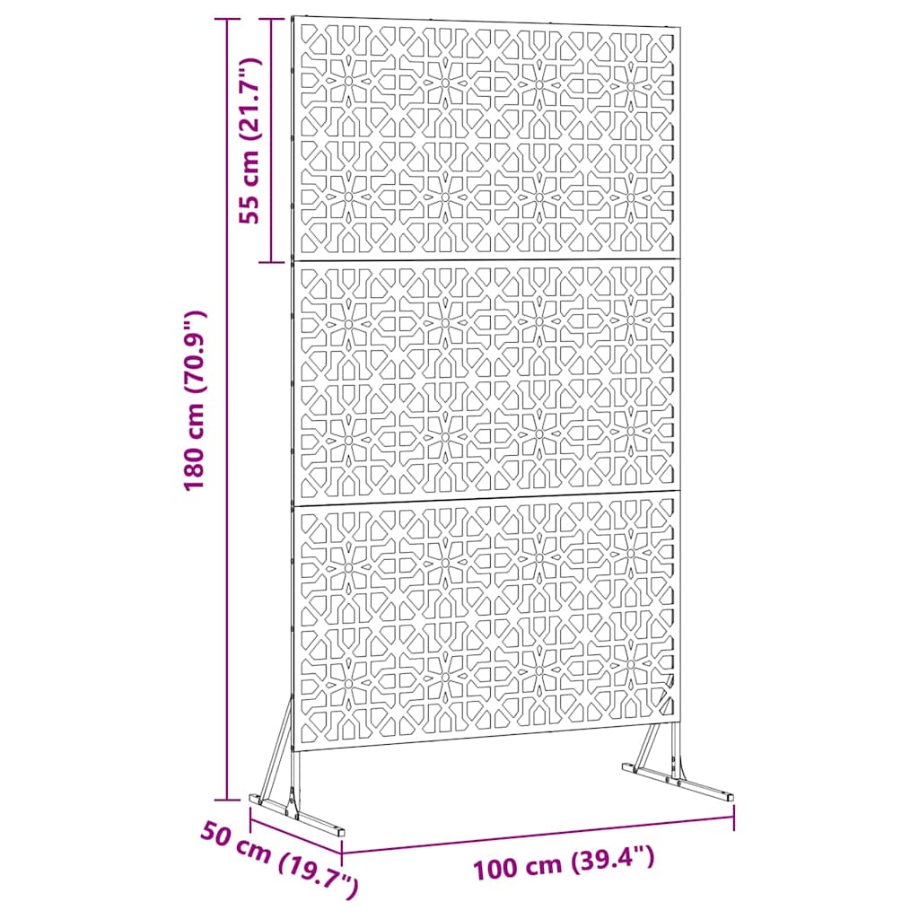 Οθόνη Ιδιωτικότητας Λευκό 100 x 50 x 180 εκ. Ατσάλι - Pakobazaar