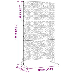 Οθόνη Ιδιωτικότητας Λευκό 100 x 50 x 180 εκ. Ατσάλι - Pakobazaar