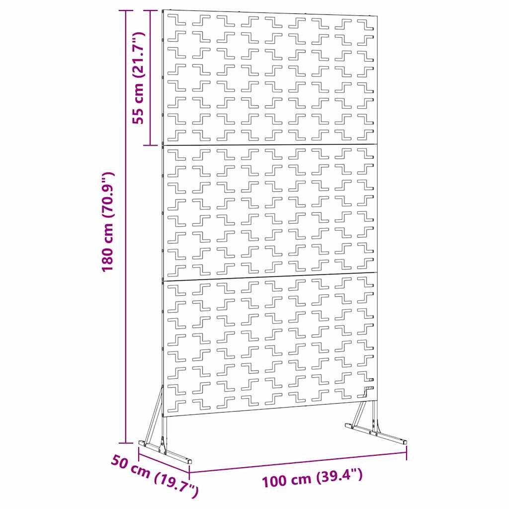 Οθόνη Ιδιωτικότητας 100 x 50 x 180 εκ. Γαλβανισμένος Χάλυβας
