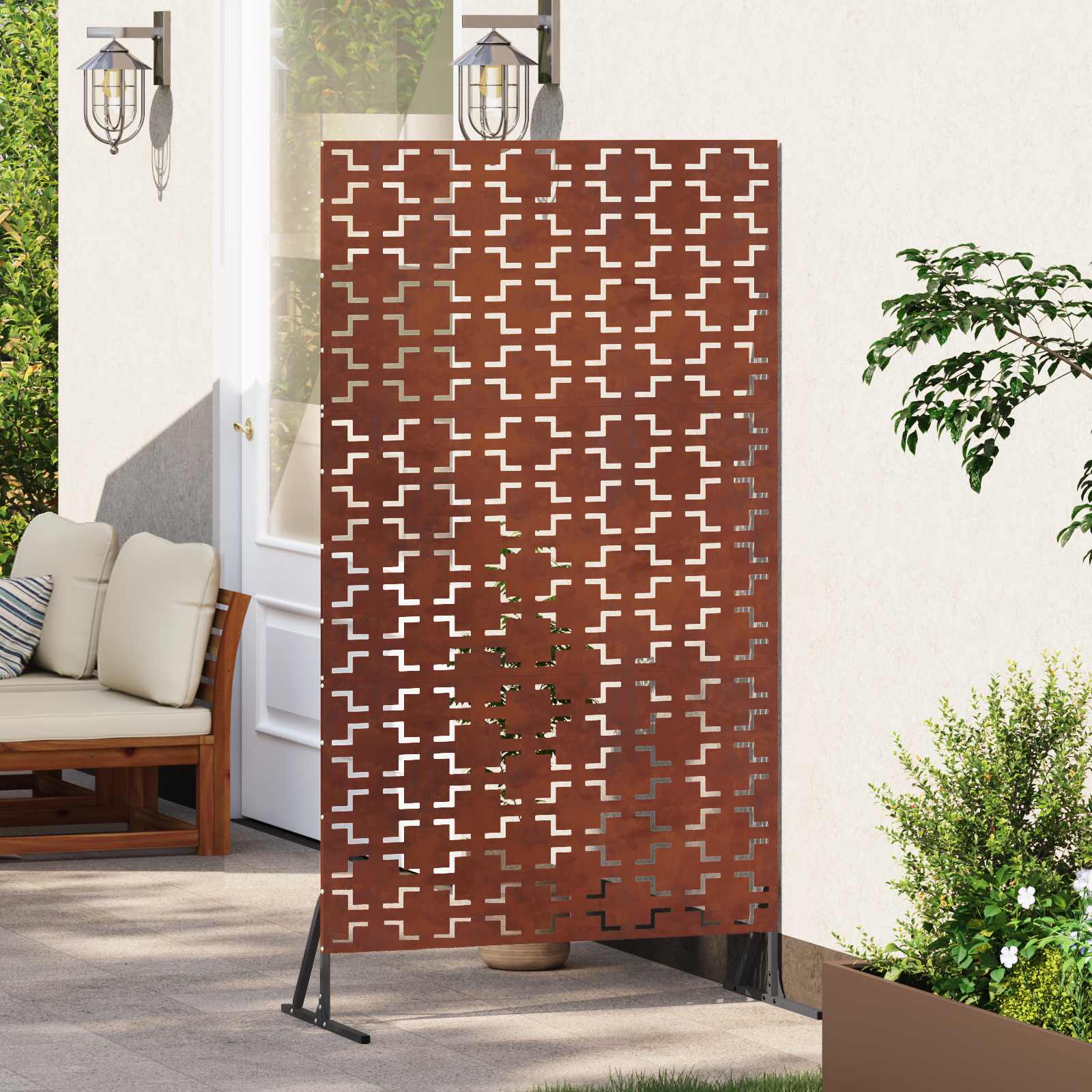 Οθόνη Ιδιωτικότητας 100 x 50 x 180 εκ. Σκ rusty