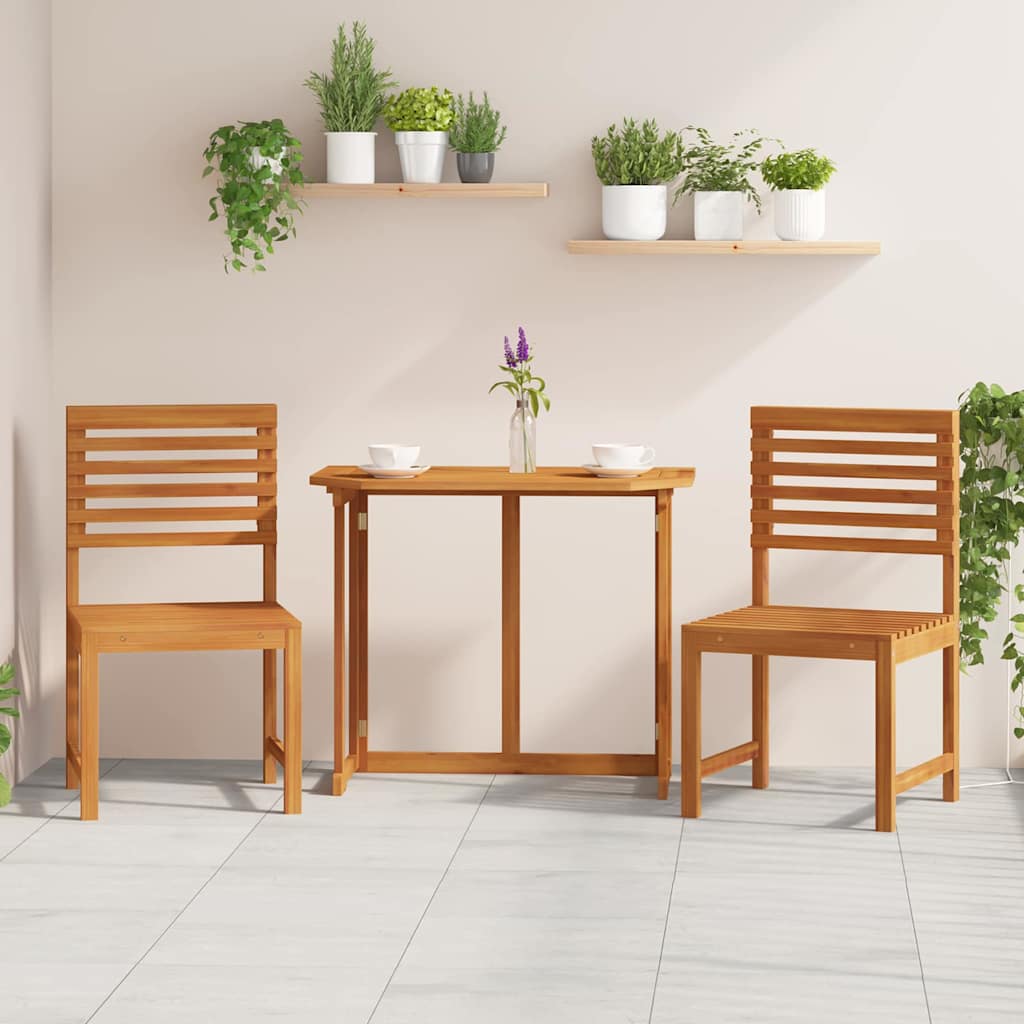 Καρέκλα Κήπου 2 pcs Καφέ 50 x 50 x 91 εκ. Μασίφ ξύλο ακακίας
