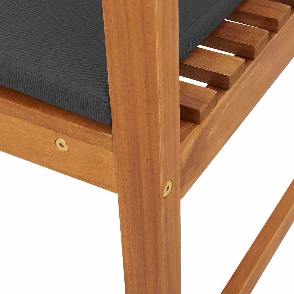 Καρέκλα Κήπου με μαξιλάρι 2 pcs Καφέ Μασίφ ξύλο ακακίας