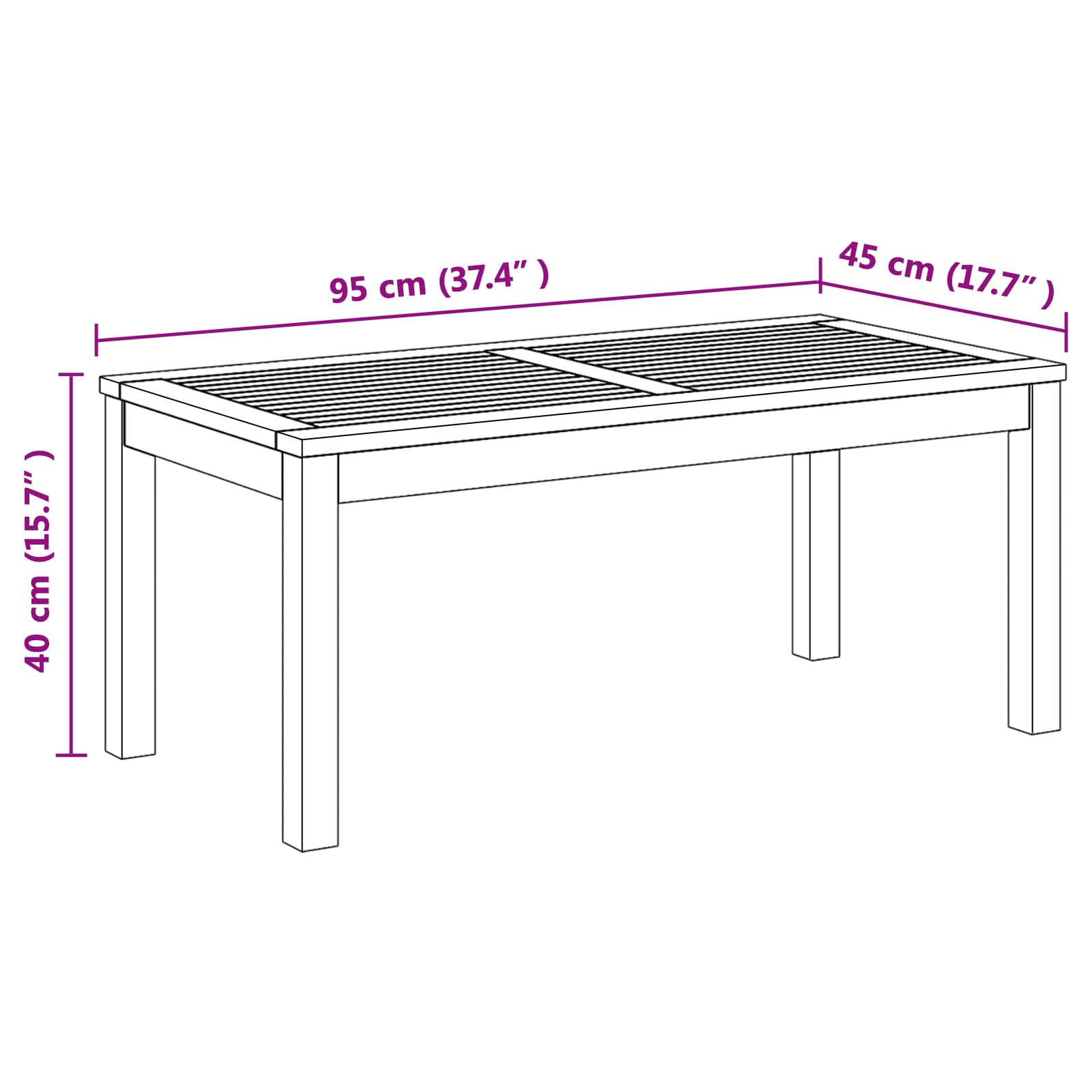 Σετ Παγκάκι και Τραπέζι Κήπου με Μαξιλάρι με μαξιλάρι 2 Τεμάχιο