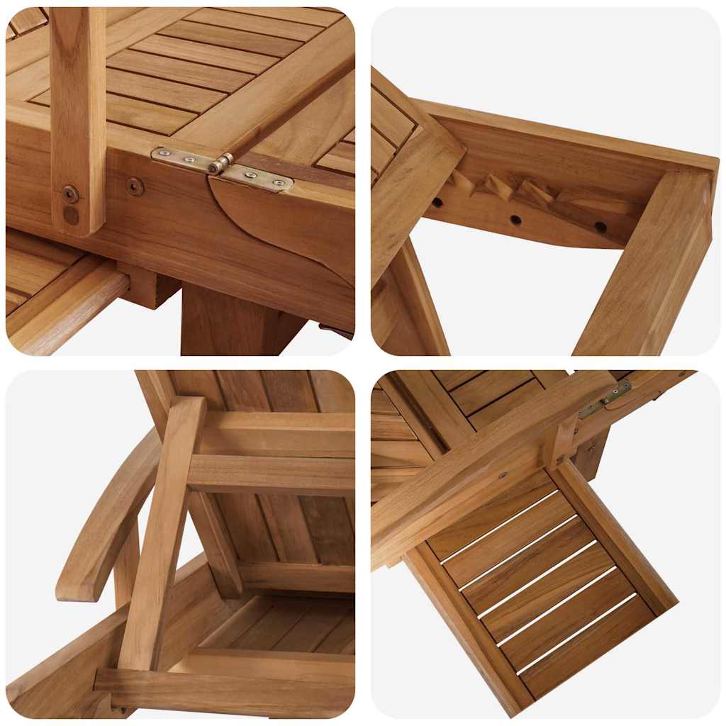 Ξαπλώστρα με μαξιλάρι Καφέ 195 x 59 x 78,5 cm Στερεό Ξύλο Τίκ - Pakobazaar