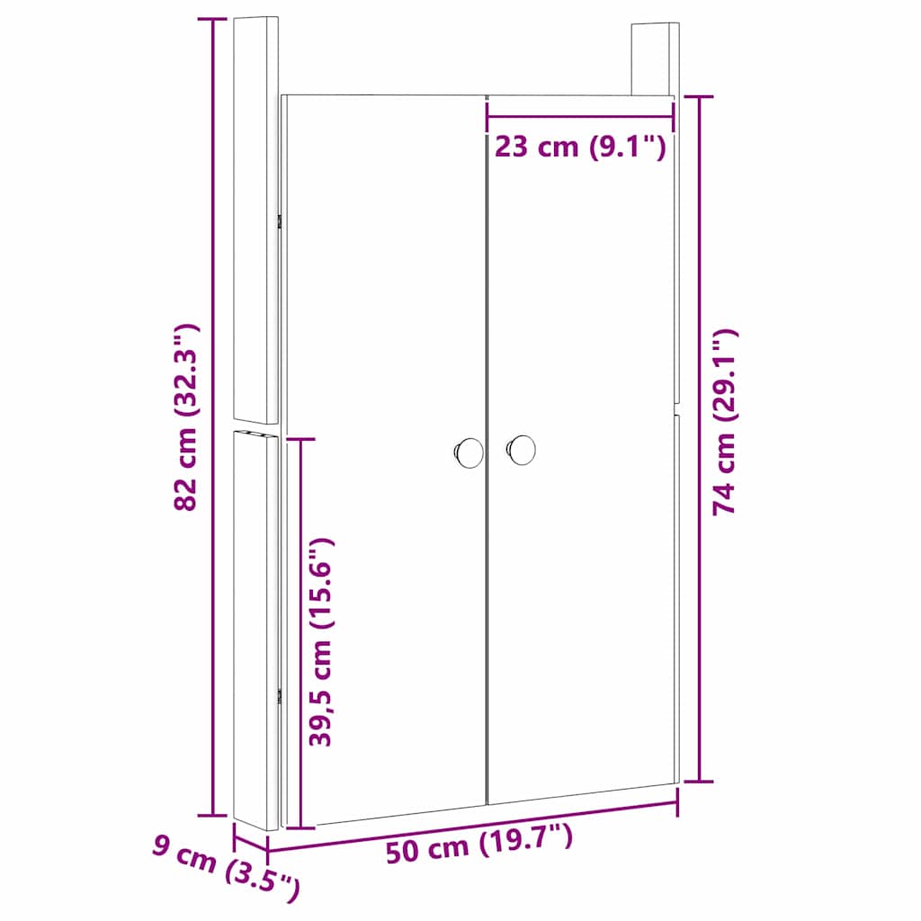 Πόρτα κουζίνας MEPPEL 2 pcs Καφέ 50 x 9 x 82 εκ ξύλο duglasias
