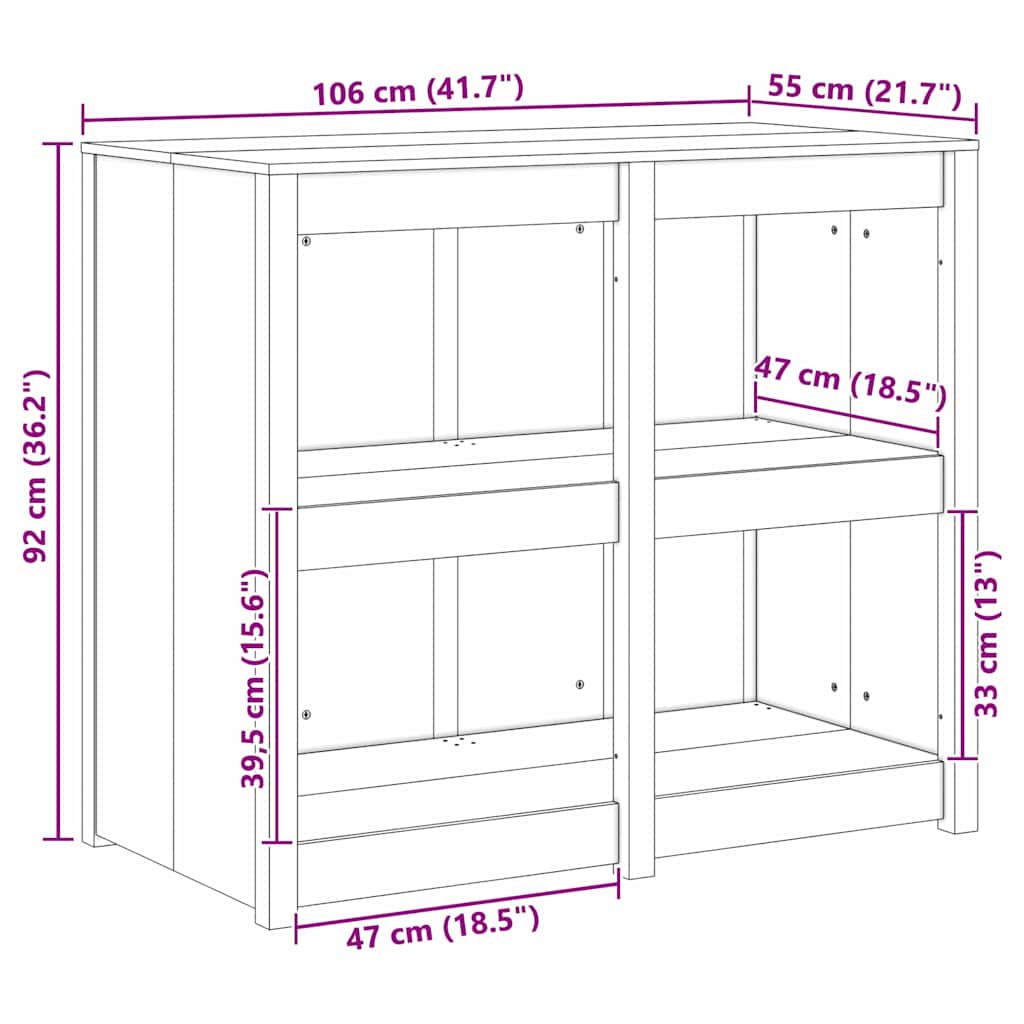 Ντουλάπα Κουζίνας με ράφι MEPPEL Καφέ δρυς 106 x 55 x 92 cm