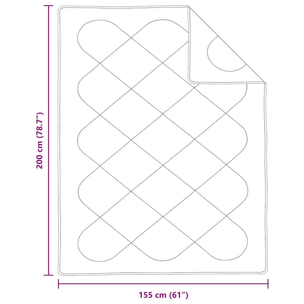 Καλοκαιρινό Παπλωματοθήκη Λευκό 200 x 155 x 3 εκ Πολυεστέρας