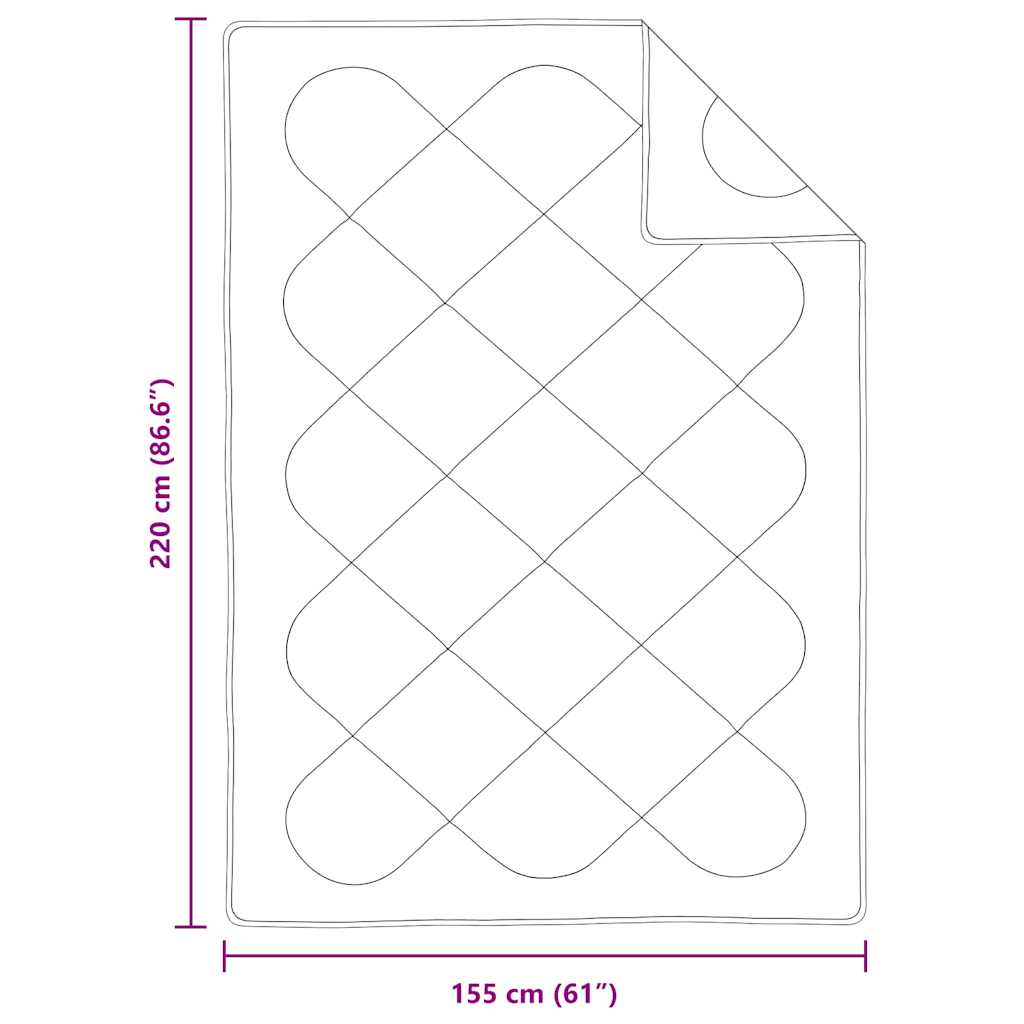 Χειμερινό Παπλωματοθήκη Λευκό 220 x 155 x 0 εκ. Πολυεστέρας