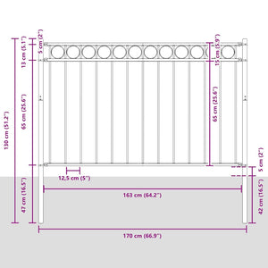 Στοιχείο Φράχτη ASSEN 170 x 130 εκ. Ατσάλι Γκρι