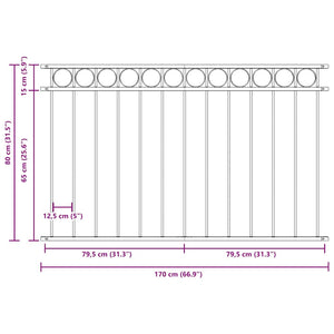 Στοιχείο Φράχτη ASSEN Γκρι 170 x 80 εκ. Ατσάλι - Pakobazaar