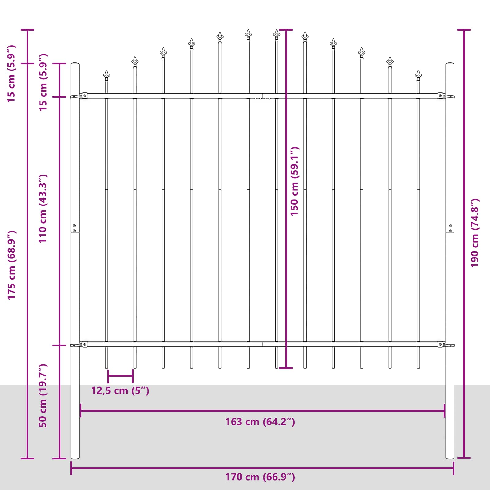 Φράχτης Κήπου Woerden Λευκό 170 x 190 cm