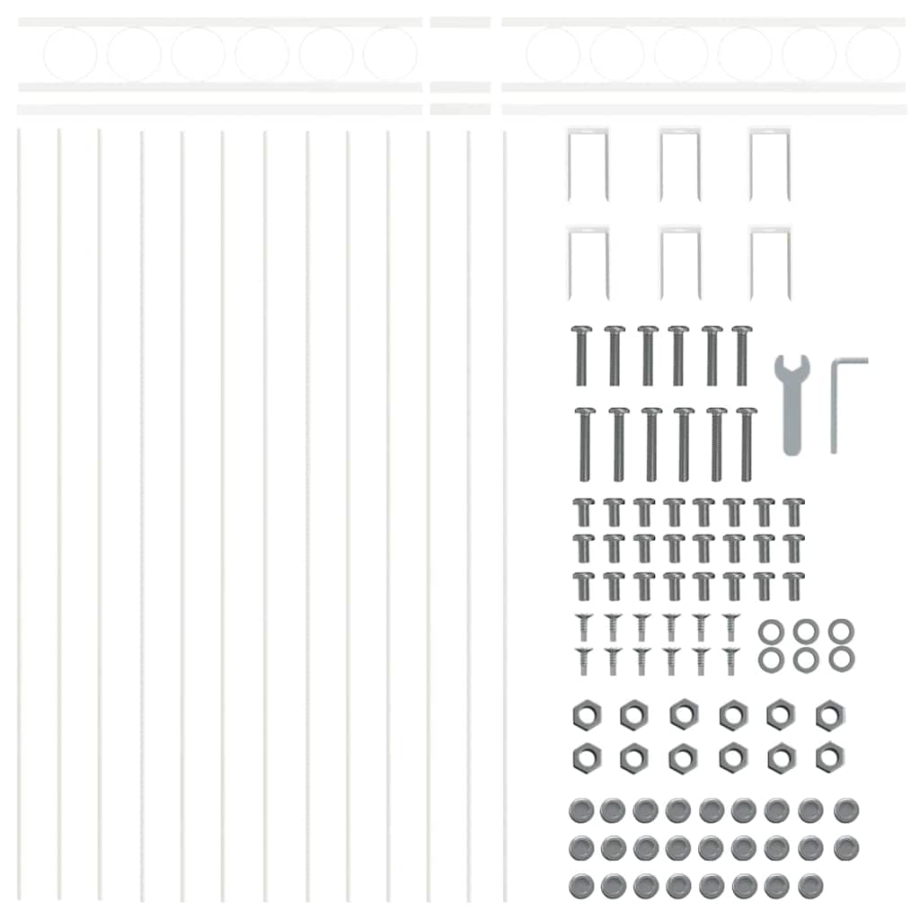 Στοιχείο Φράχτη Λευκό 170 x 120 εκ. Ατσάλι