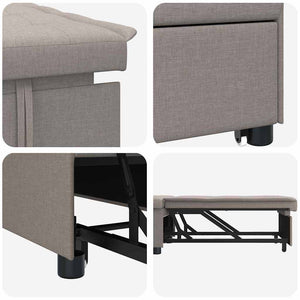 Καναπές Κρεβάτι Taupe 194 x 50 x 82 εκ. ύφασμα - Pakobazaar