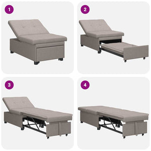 Καναπές Κρεβάτι Taupe 194 x 50 x 82 εκ. ύφασμα - Pakobazaar