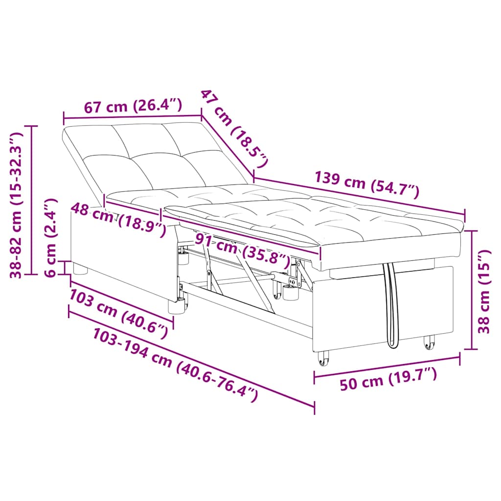 Κρεβάτι καναπές Μπλε 194 x 67 x 82 εκ Βελούδο - Pakobazaar