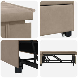 Καναπές Κρεβάτι Taupe 194 x 67 x 82 εκ Μικροΐνες - Pakobazaar