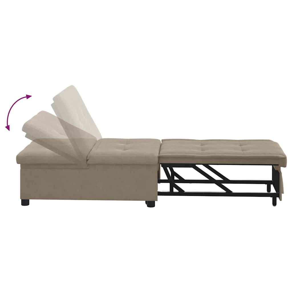 Καναπές Κρεβάτι Taupe 194 x 67 x 82 εκ Μικροΐνες - Pakobazaar