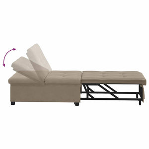 Καναπές Κρεβάτι Taupe 194 x 67 x 82 εκ Μικροΐνες - Pakobazaar