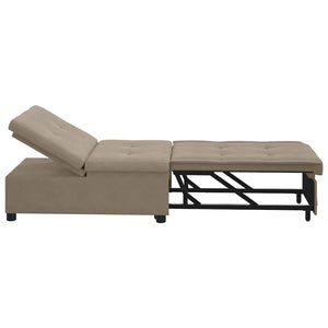 Καναπές Κρεβάτι Taupe 194 x 67 x 82 εκ Μικροΐνες - Pakobazaar