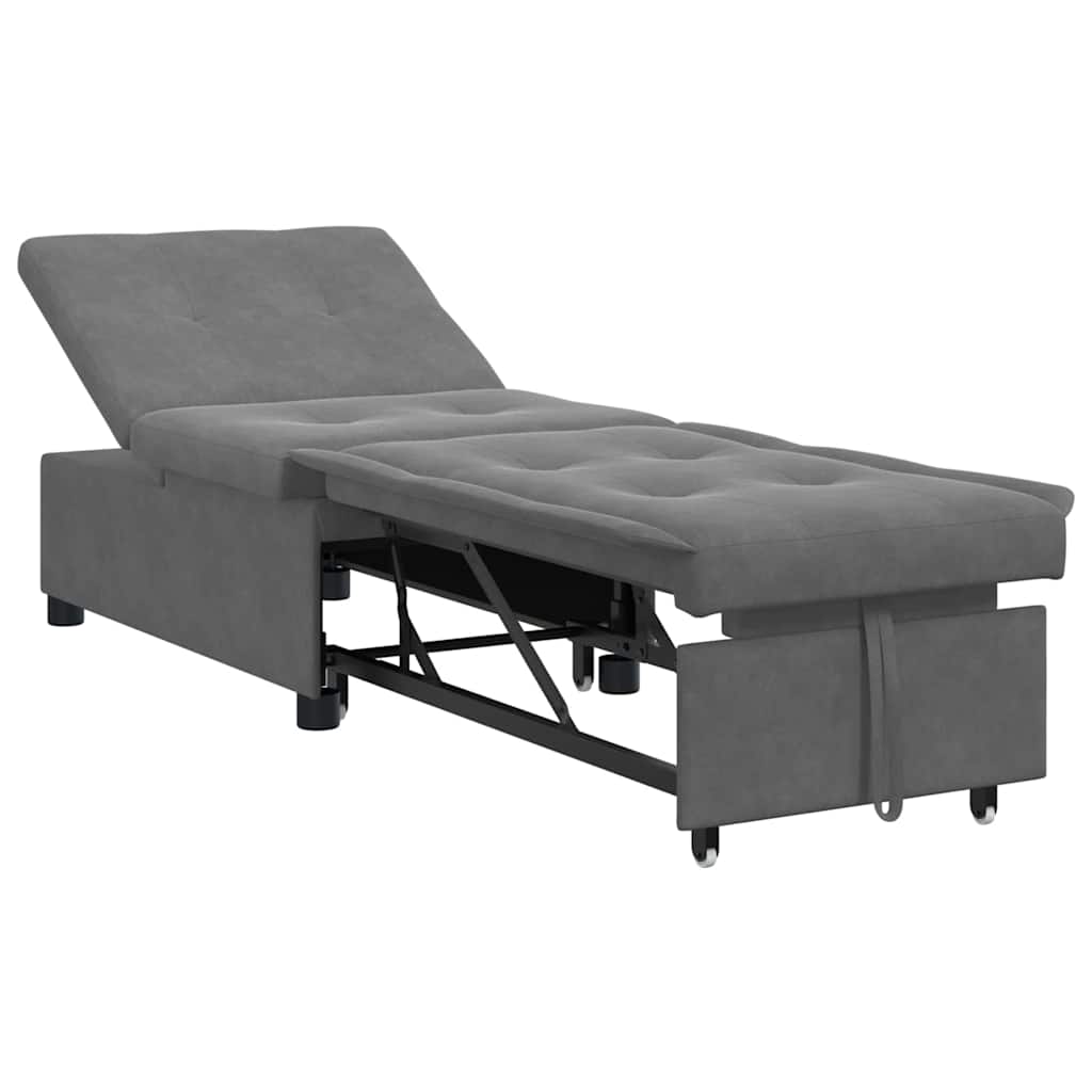 Καναπές Κρεβάτι Σκούρο Γκρι 194 x 67 x 82 εκ Μικροΐνες - Pakobazaar