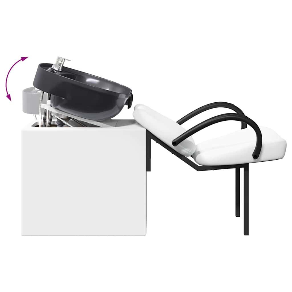 Καρέκλα Σαμπουάν Λευκό και Μαύρο 136 x 60 x 92 εκ. PVC - Pakobazaar