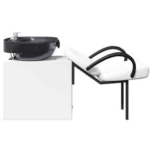 Καρέκλα Σαμπουάν Λευκό και Μαύρο 136 x 60 x 92 εκ. PVC - Pakobazaar