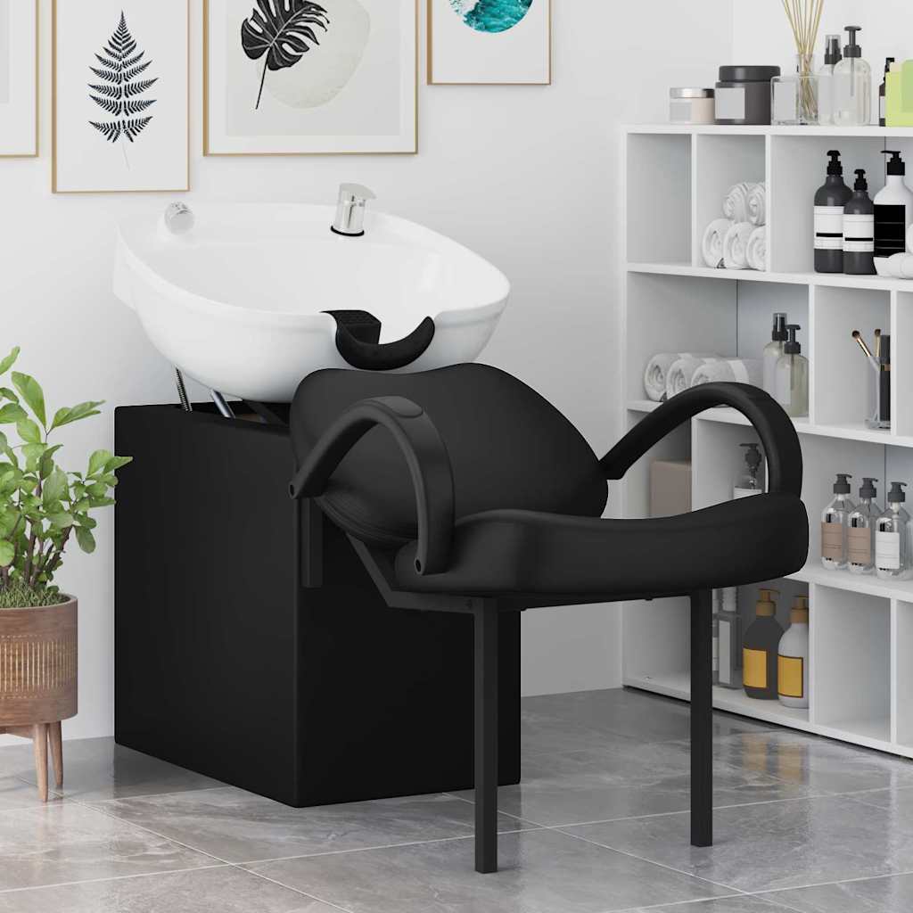 Καρέκλα Σαμπουάν Μαύρο και Λευκό 136 x 60 x 92 εκ. PVC - Pakobazaar