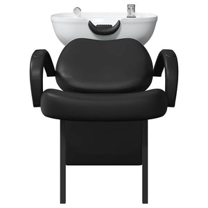 Καρέκλα Σαμπουάν Μαύρο και Λευκό 136 x 60 x 92 εκ. PVC - Pakobazaar