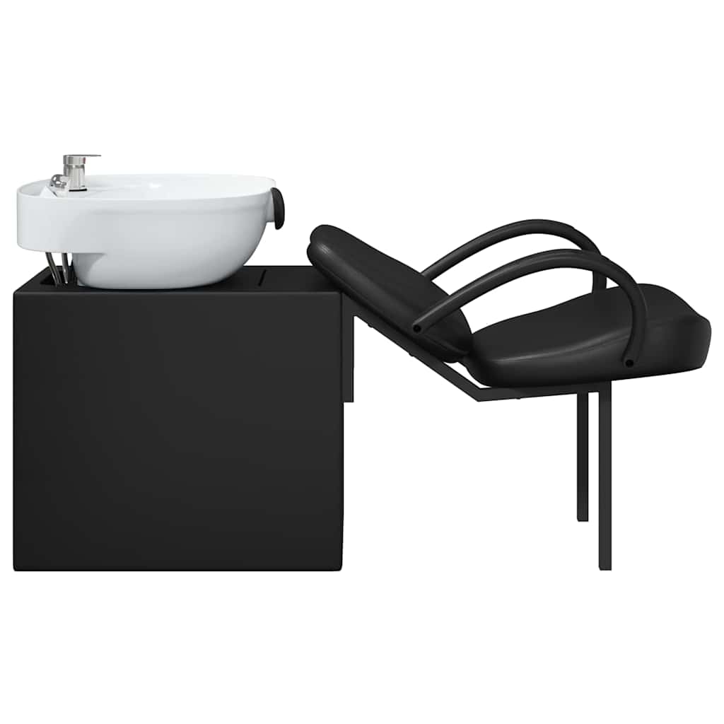 Καρέκλα Σαμπουάν Μαύρο και Λευκό 136 x 60 x 92 εκ. PVC - Pakobazaar
