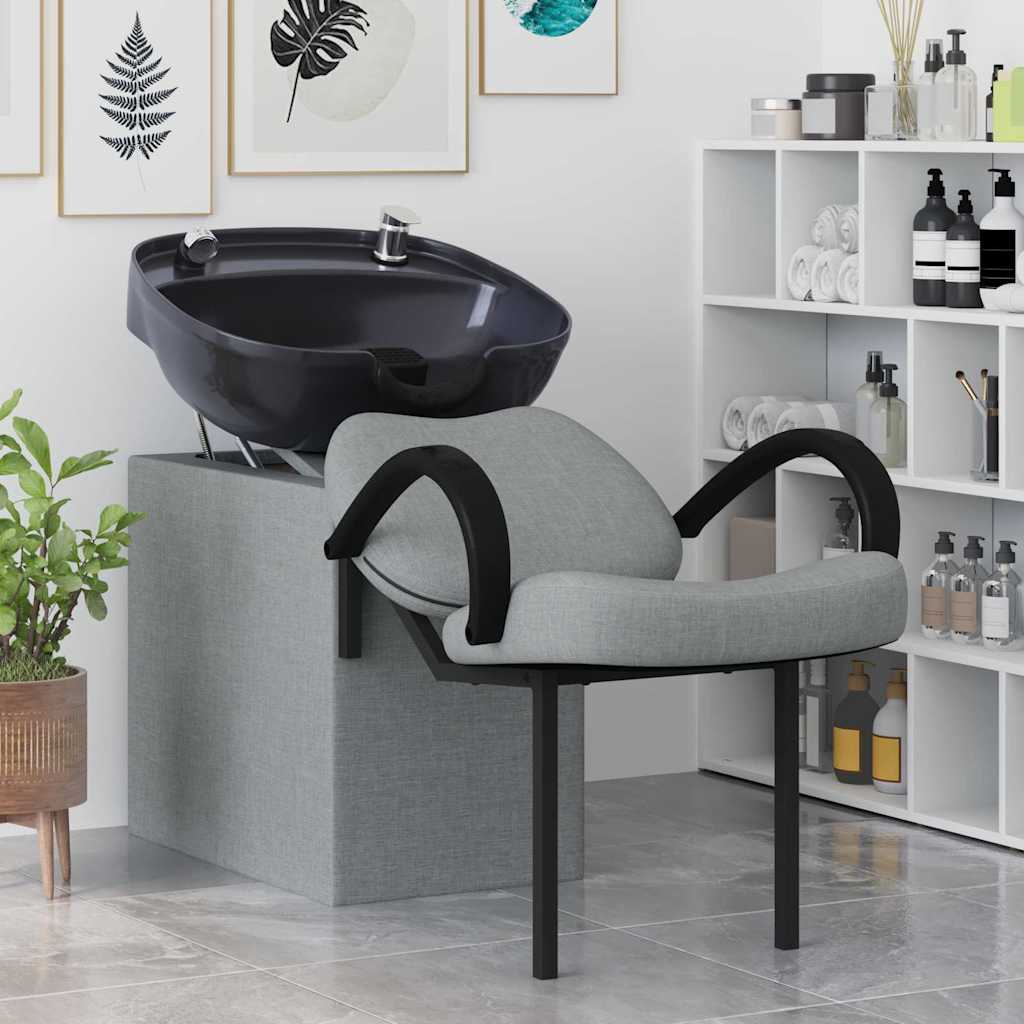 Καρέκλα Σαμπουάν Απαλός Γκρι και Μαύρος 136 x 60 x 92 εκ.