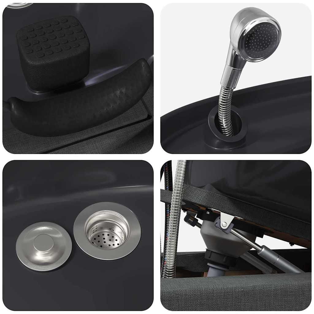 Καρέκλα Σαμπουάν Σκούρο Γκρι και Μαύρο 136 x 60 x 92 εκ. ύφασμα - Pakobazaar