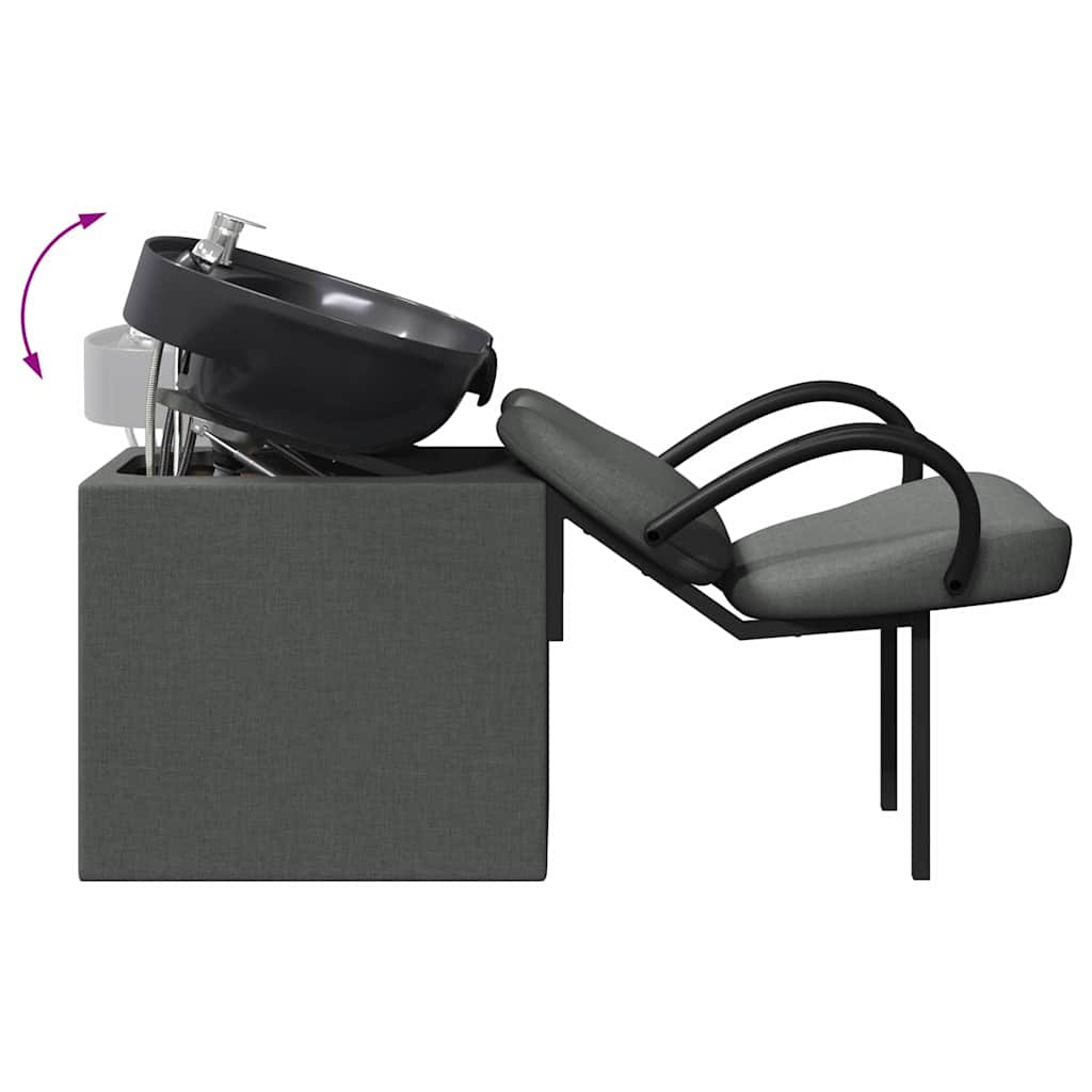 Καρέκλα Σαμπουάν Σκούρο Γκρι και Μαύρο 136 x 60 x 92 εκ. ύφασμα - Pakobazaar