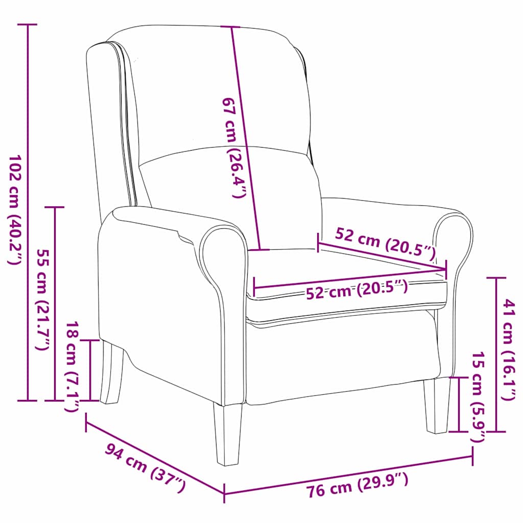 Πολυθρόνα Taupe 76 x 94 x 102 εκ. Μικροΐνες - Pakobazaar