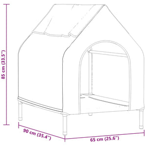 Σπίτι για κατοικίδια Μαύρο 110 x 75 x 90 εκ Ατσάλι - Pakobazaar