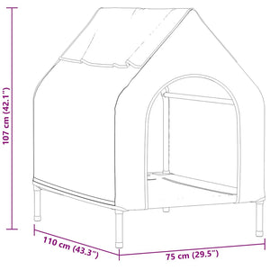 Σπίτι για κατοικίδια Μαύρο 110 x 75 x 90 εκ Ατσάλι - Pakobazaar